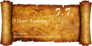 Tibor Toszka névjegykártya